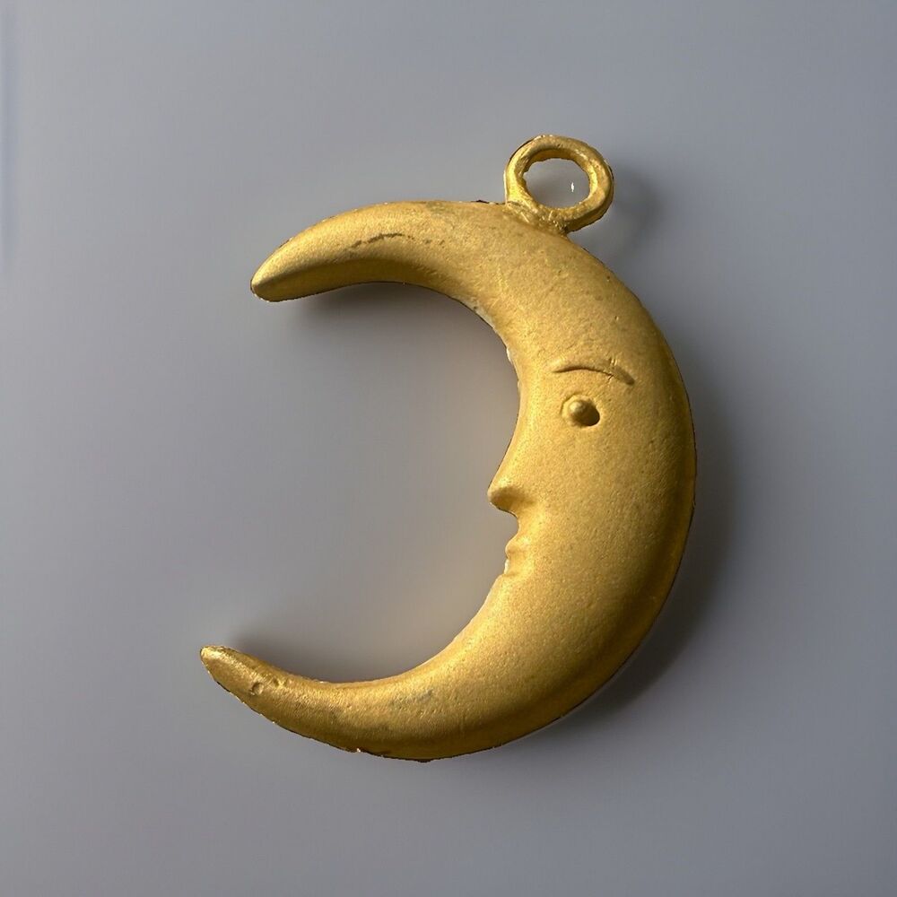 Crescent Man In The Moon Charm Necklace Pendant Celestial Whimsigoth Mystical